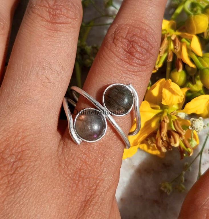 

1 шт. лабрадорит драгоценный камень 925 пробы посеребренный круглый размер 11 США змея женское модное кольцо