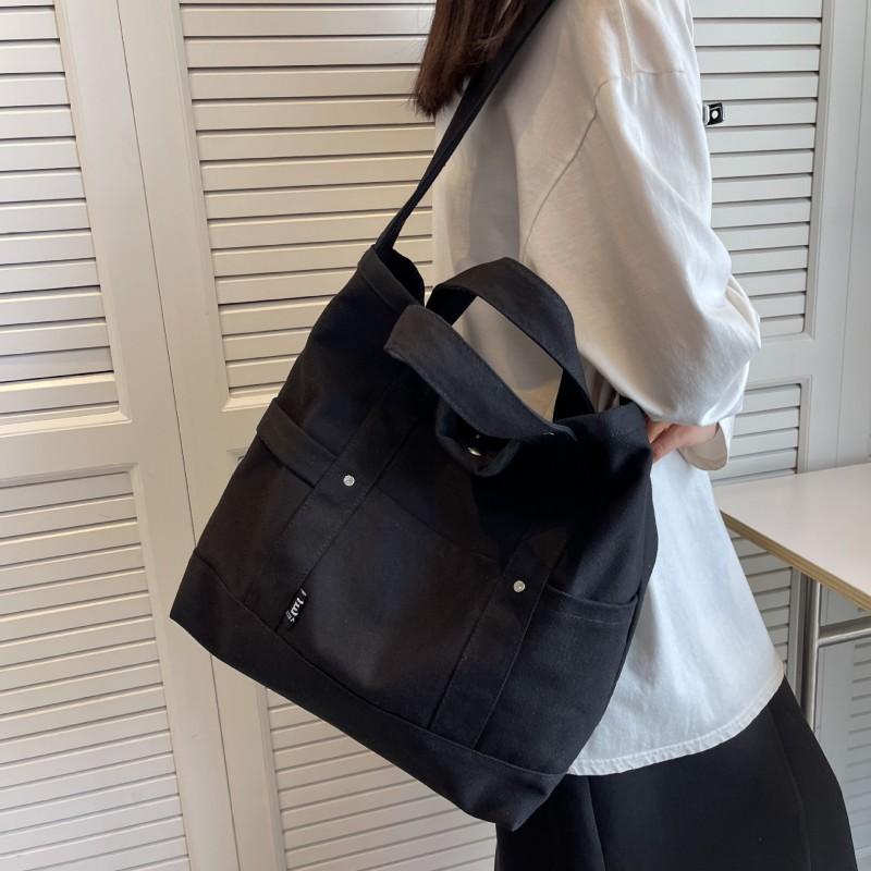 Japanese Canvas Bag Female College Students 2026 New Large-capacity Shoulder Harajuku Style Literary Cross-body