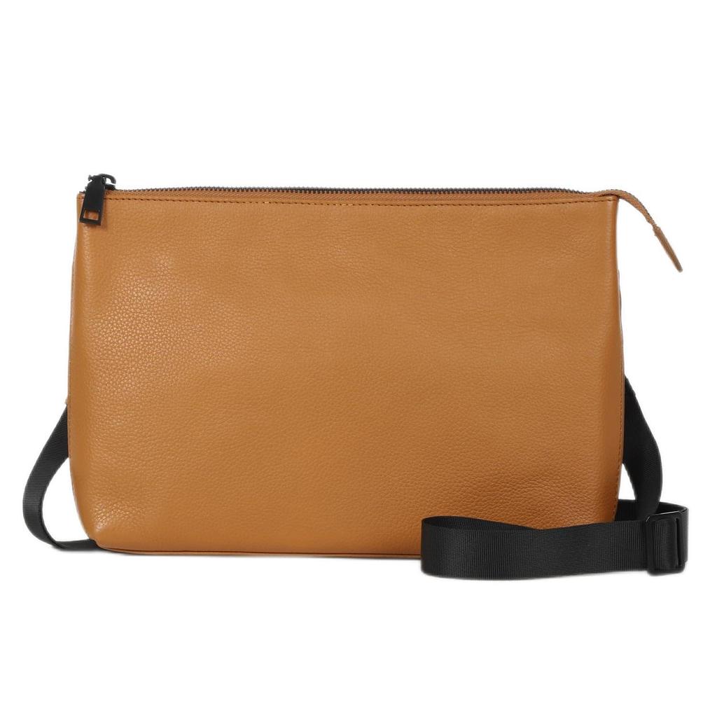 Sacoche Shoulder Bag Genuine Leather Skimming Prevention Thin Brown [Mura] Men's