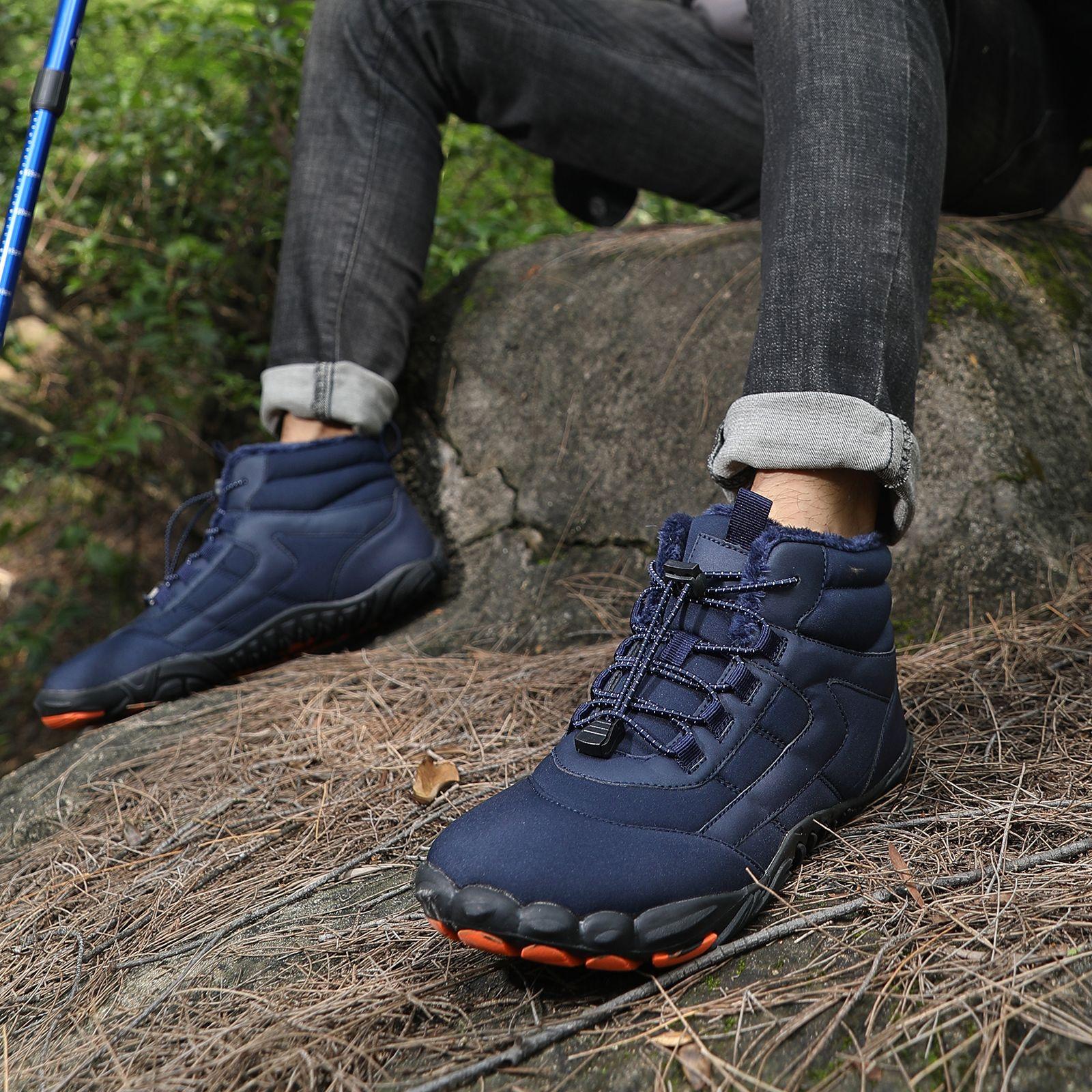

Winter large size outdoor five-finger cotton shoes men s velvet hiking shoes couple thickened warm shoes 47