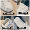 Flat Bottom White Shoes Women's Spring and Autumn New Round Head Solid Color Low Top Shallow Mouth Casual Breathable Single Shoes Tide