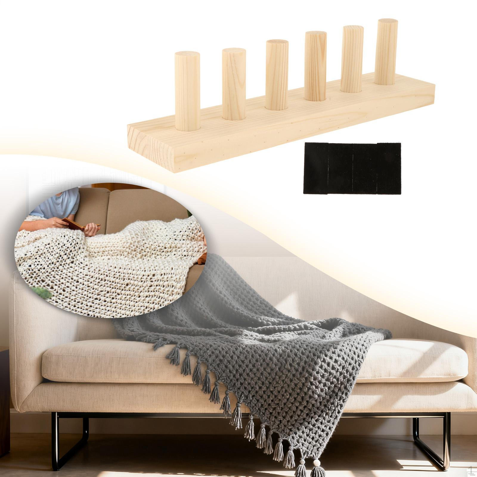 

Chunky Blanket Loom Frame Knitting Tool Sturdy Portable Reusable Weaving Wood Yarn 31cmx7cm