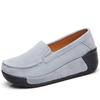 Women Cow Suede Slip-on Loafers Fashion Platform Shoes Wedge Heels Ladies Casual Shoes for Working Walking Traveling