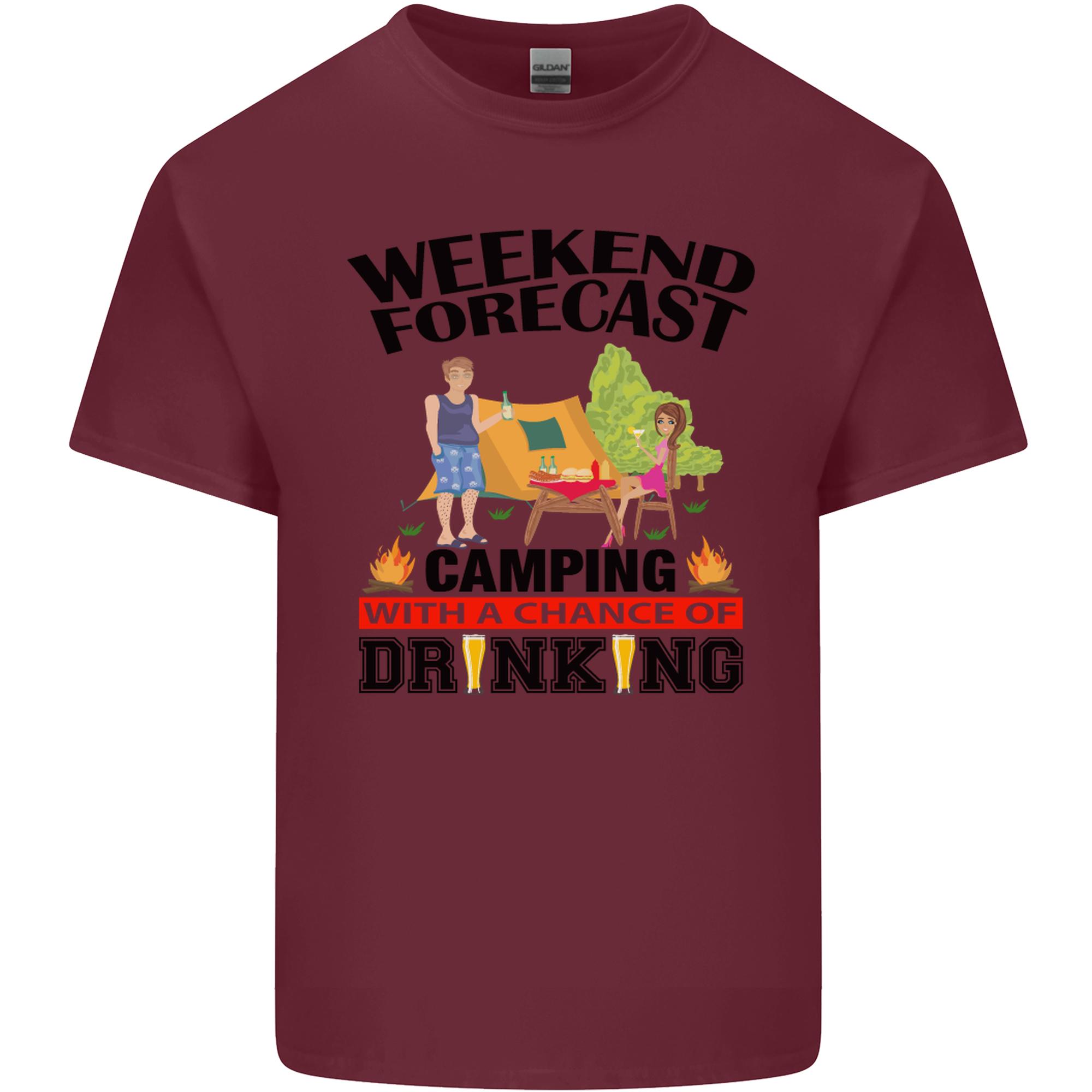 Camping Weekend Forecast Funny Alcohol Beer Unisexs Light Cotton TShirt S