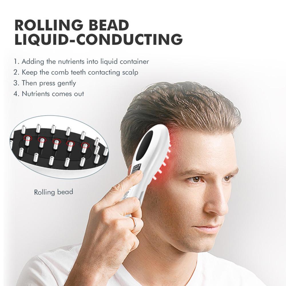 Portable Electric Head Massage Comb Infrared Hair Growth Comb Scalp Applicator Essential Oil Liquid Guide Comb Head Care Tools