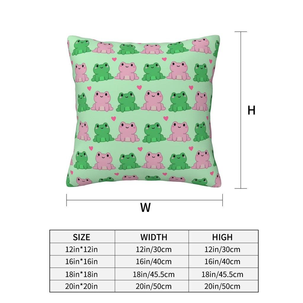 Two Frog Love Heart Cartoon Square Pillowcase Cushion Cover Pillow Case Throw Pillow Cover for Home Bedroom Car