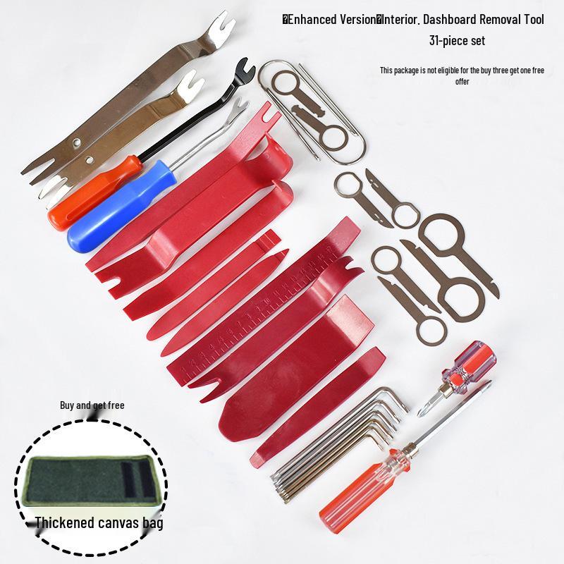 Nerezová sada páčidel a nástrojů pro demontáž čalounění interiéru automobilu