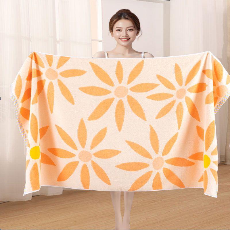 Dandelion pattern bath towel adult cotton soft absorbent men and women special bath wrap large towel household items