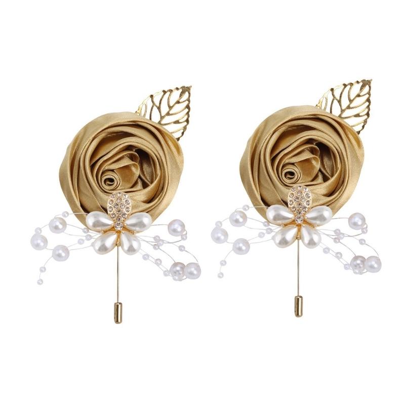 Exquisite Corsage Corsage Artificial Flower for Wedding Bridesmaids and Groomsmen Artificial Flower and Pearls