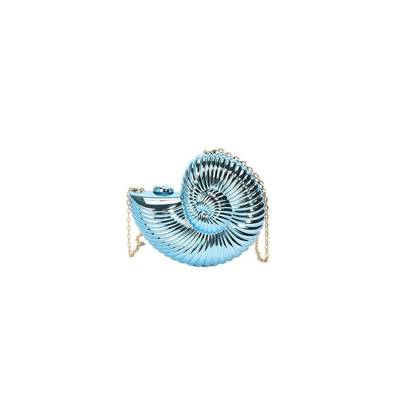 Acrylic Seashell Chain Shoulder Bag With Lock Closure For Evening Wear