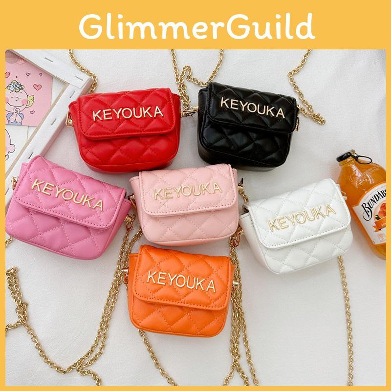 Toddler Childrens Trendy Pu Crossbody Bag With Chain For Casual Wear