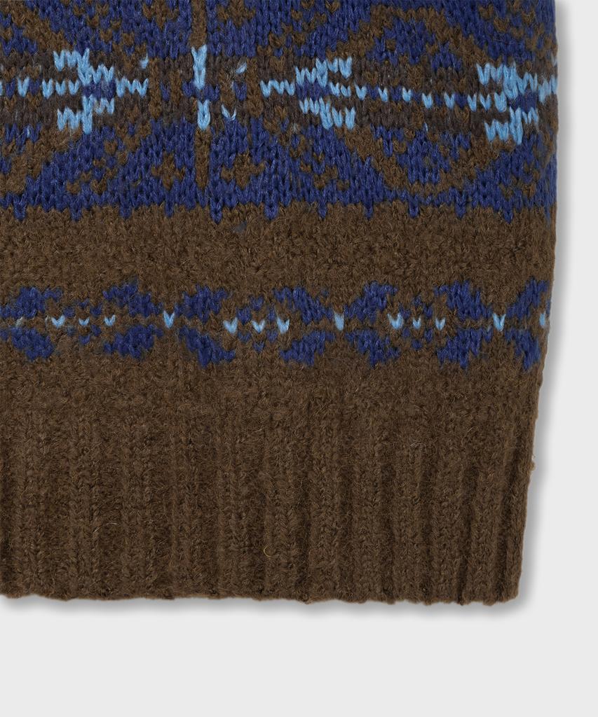 AMFEAST Grandma Fair Isle Sweater Brown