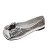 French Silver Single Shoes Women's New Summer Temperament with Skirt Super Fire Beautiful Not Tired Feet Flat Evening Shoes