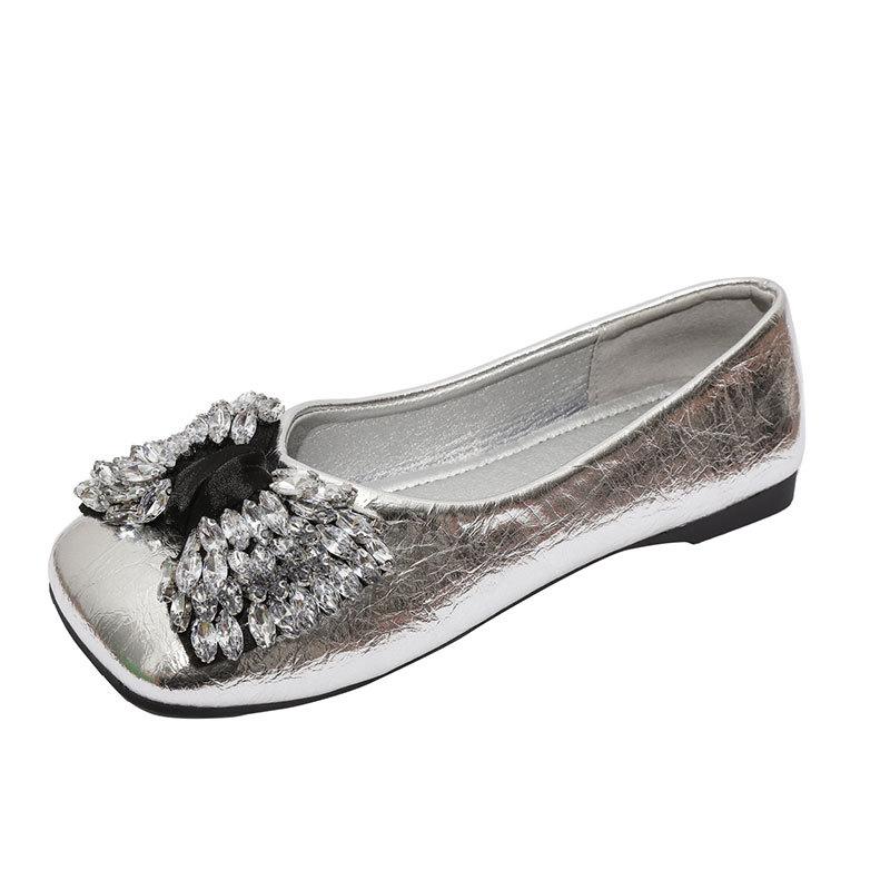 French Silver Single Shoes Women's New Summer Temperament with Skirt Super Fire Beautiful Not Tired Feet Flat Evening Shoes