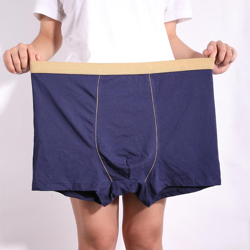 Bielizna dla mężczyzn w średnim wieku z wysokim stanem, luźny krój, oversize, z płaskimi rogami, krótkie bokserki