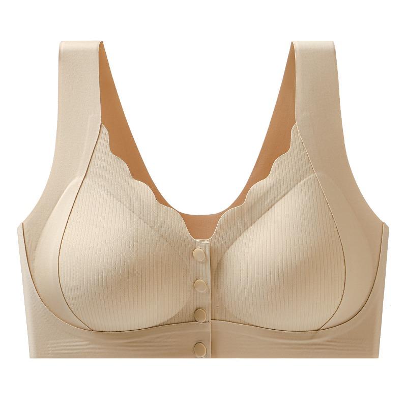 Front Buckle Wireless Seamless Breathable Easy To Put On And Off Bra For Middle Aged Women