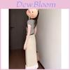Summer Style Striped Short Sleeve Top With Short Skirt Set For Women
