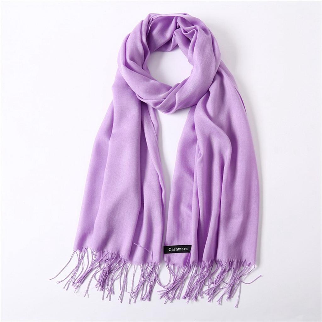 New Solid-color Faux Cashmere Scarf For Winter, Mid-length And Warm, Paired With A Sweet And Fashionable Fringed Scarf From Japan And South .