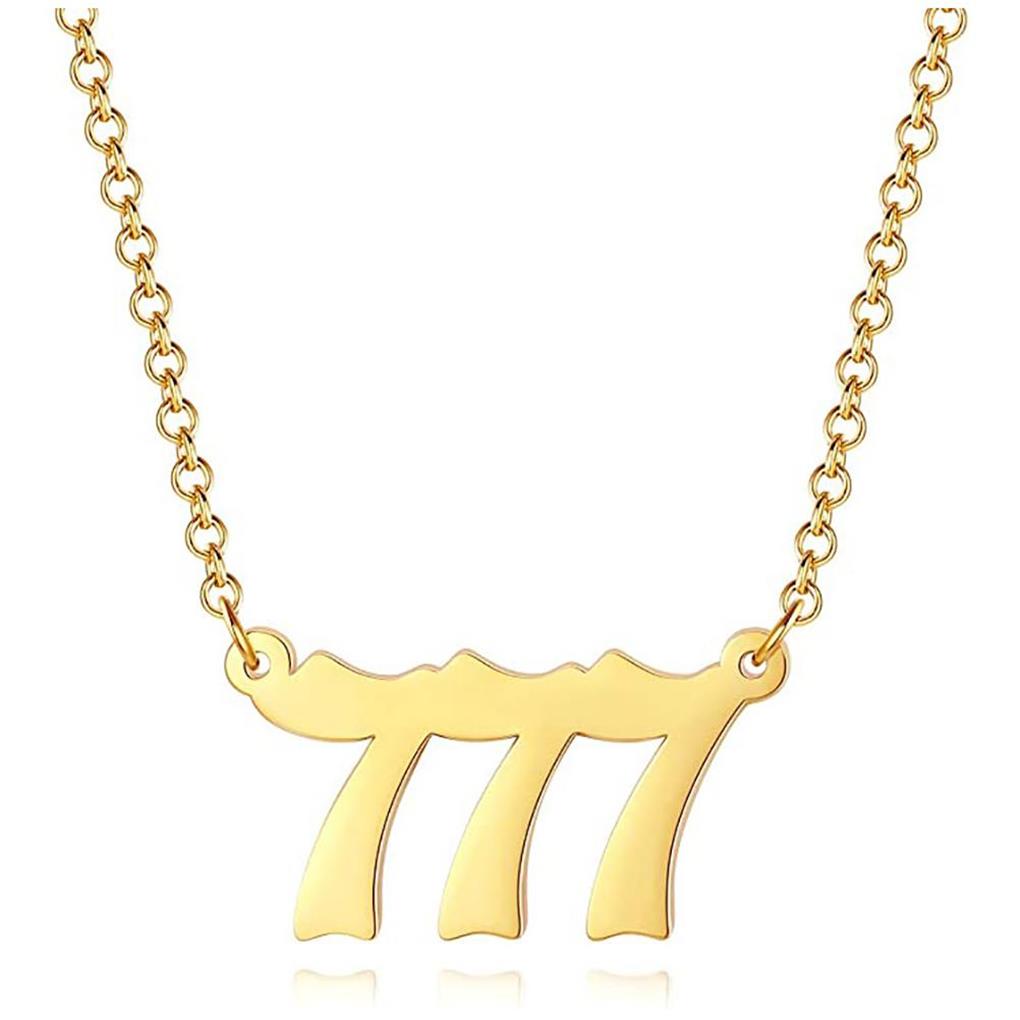 Number Charm Necklace Golden Women Universal Ladies Stainless Steel Choker Jewelry Neck Chain Long Accessories