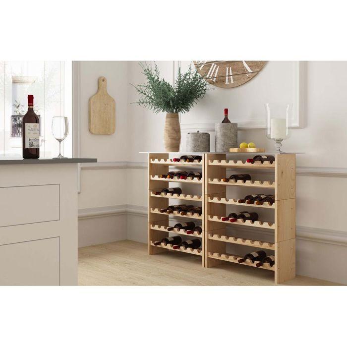 Casier À Bouteilles - Katea - Modèle KT1600.99 - Beige - Capacité 16 Bouteilles - En Pin Massif