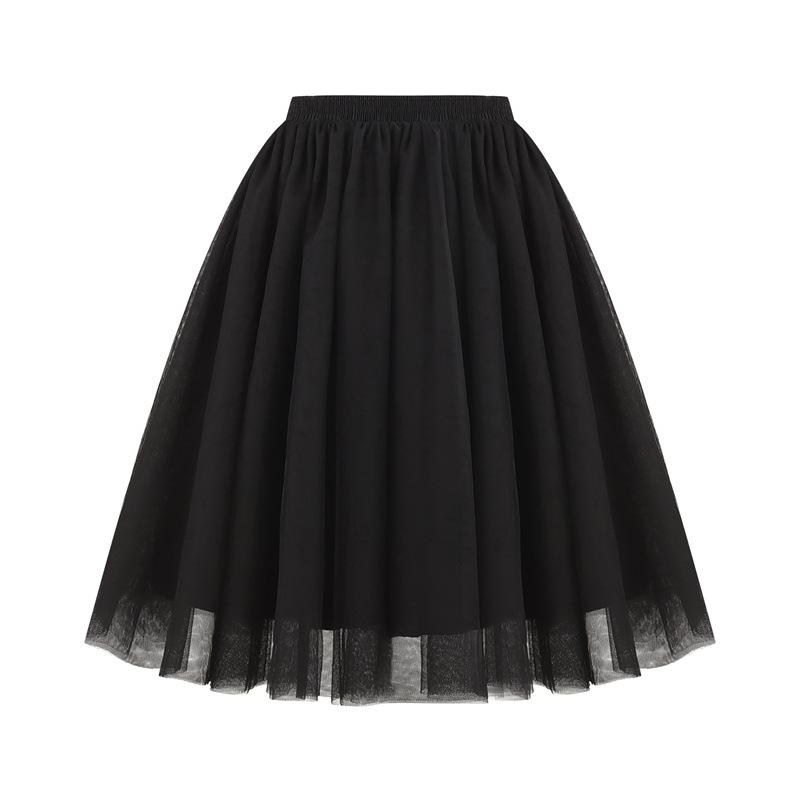 Women’s Skirts Spring Summer Trendy Fairy-style Plus-size Tulle Puff-skirt Plus-size Slimming Fluffy Layered Tulle Tutu Skirt