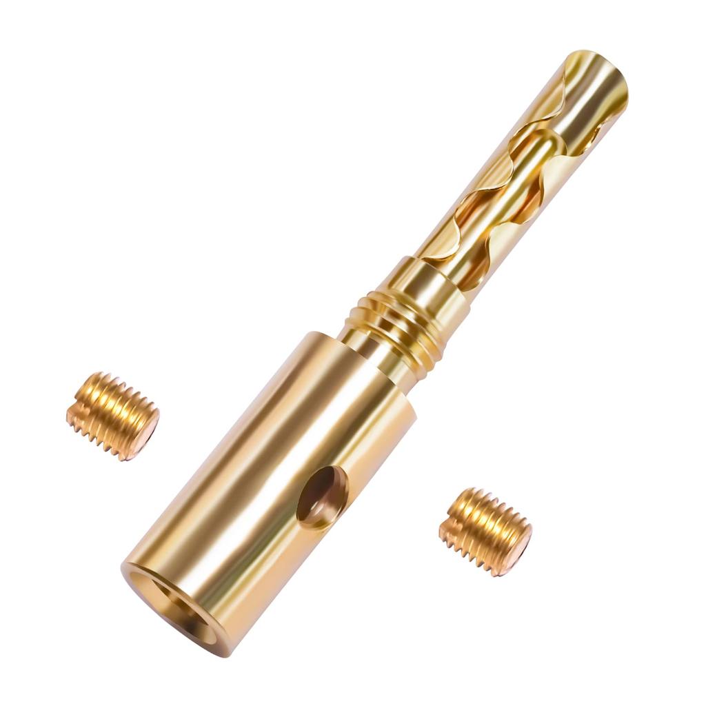 Cleqol Cleqee 24K Gold Plated Banana Solderless Speaker Cable Audio Plugs Plugs, 8-Pack, Screw-In Type, Terminals, Connectors,
