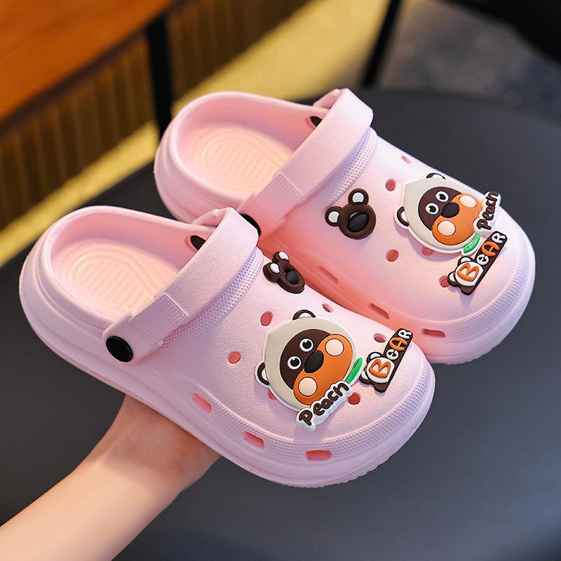Kids Cartoon Clogs Summer Non Slip Soft Sole Indoor Bath Baby Slippers 38/39 (standard size) розовый