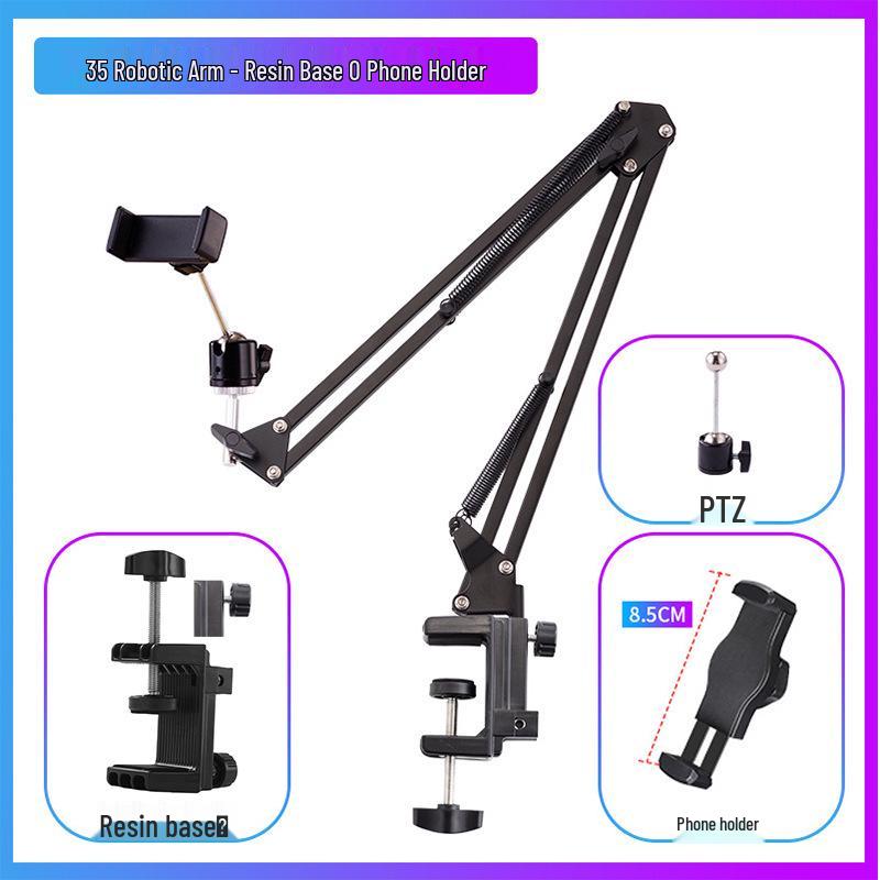 Rotating Folding Metal Arm for Mobile Phones & Tablets: Bedside, Desktop, or Coffee Table.