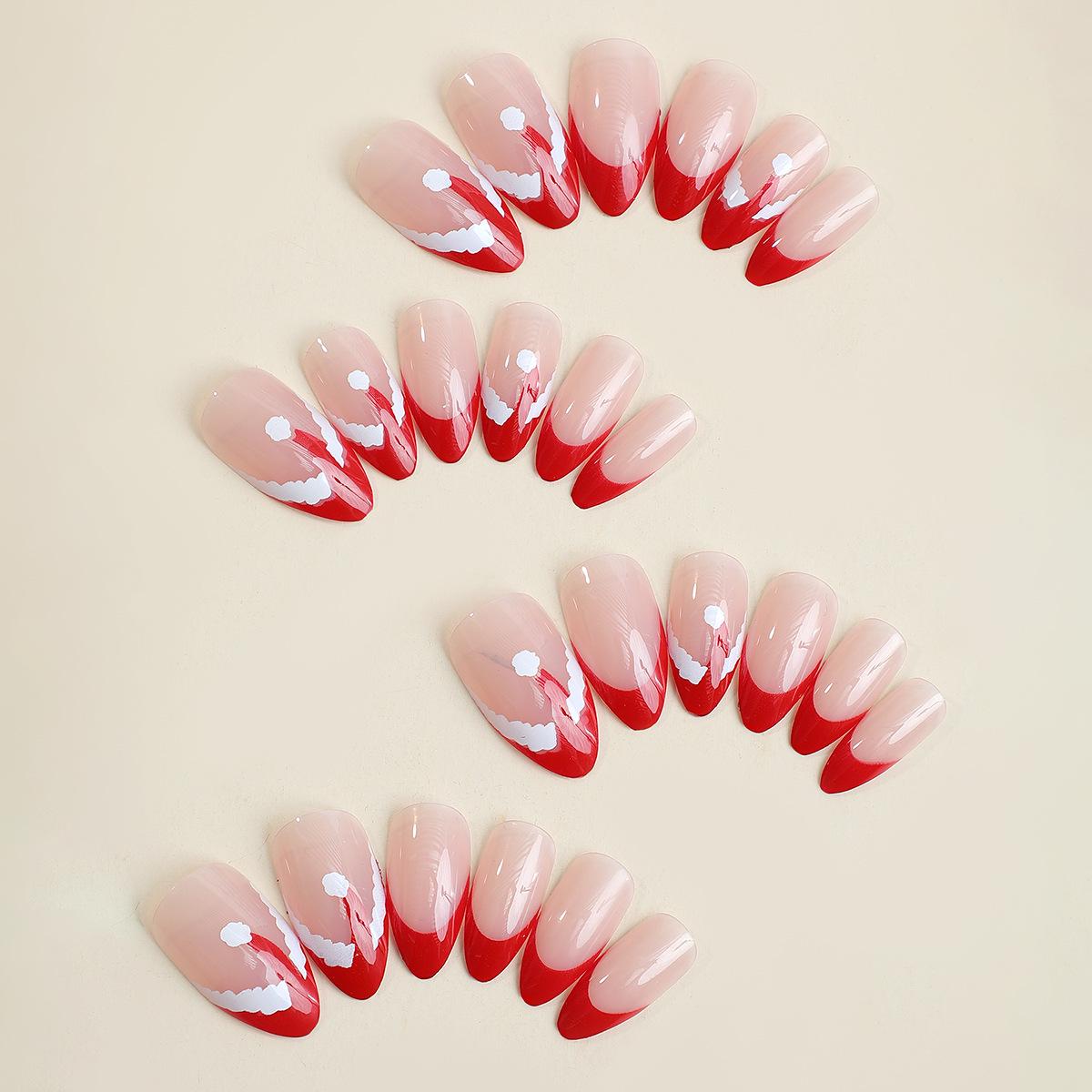 

Ballerina Style Christmas French Press-On Nails: Removable Nail Tips