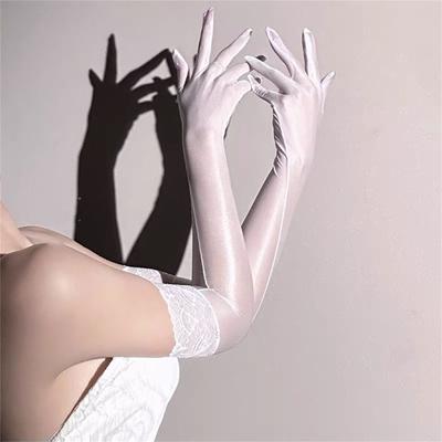 Gants de Cosplay pour femmes adultes, longs et Sexy, pour spectacle de soirée, robe de mariée