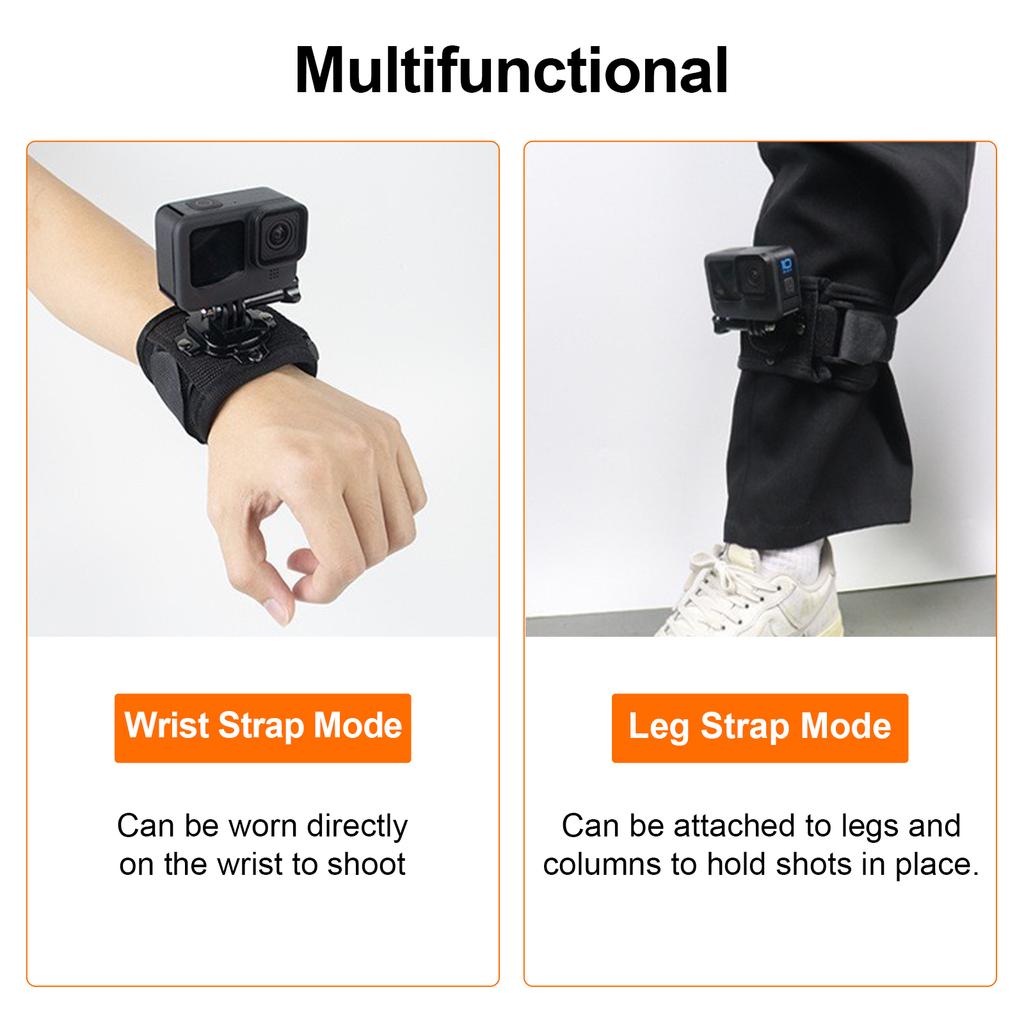 360 Degree Rotation Hand Wrist Strap For Gopro Hero 10 9 8 5 Xiaomi Yi Insta Holder Cycling Mount Camera Accessories