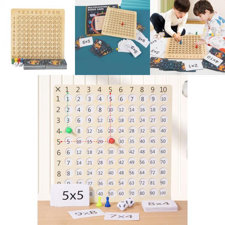 Wooden Multiplication Table Educational Toy For Kids Learning Math Skills And Mental Arithmetic