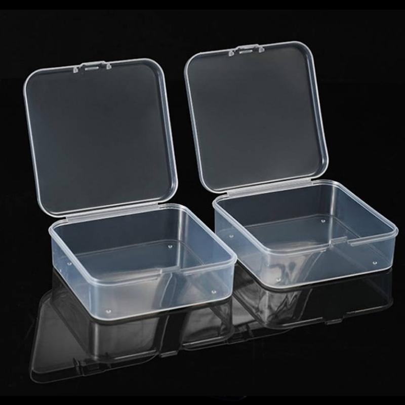 6/12/24 st 4,5 Transparent Fyrkantig Vikbar Liten Låda Pärlor Fiskekrok Skruv Plast Förvaringslåda Ring Örhänge Halsband Förpackningslåda