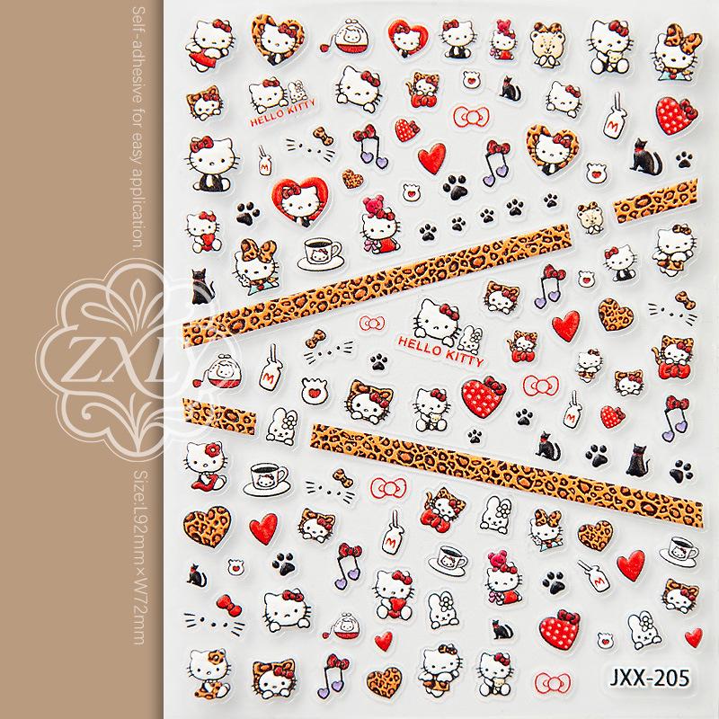 Hello Kitty Nail Art Stickers – Cartoon Manicure Tips in Stock