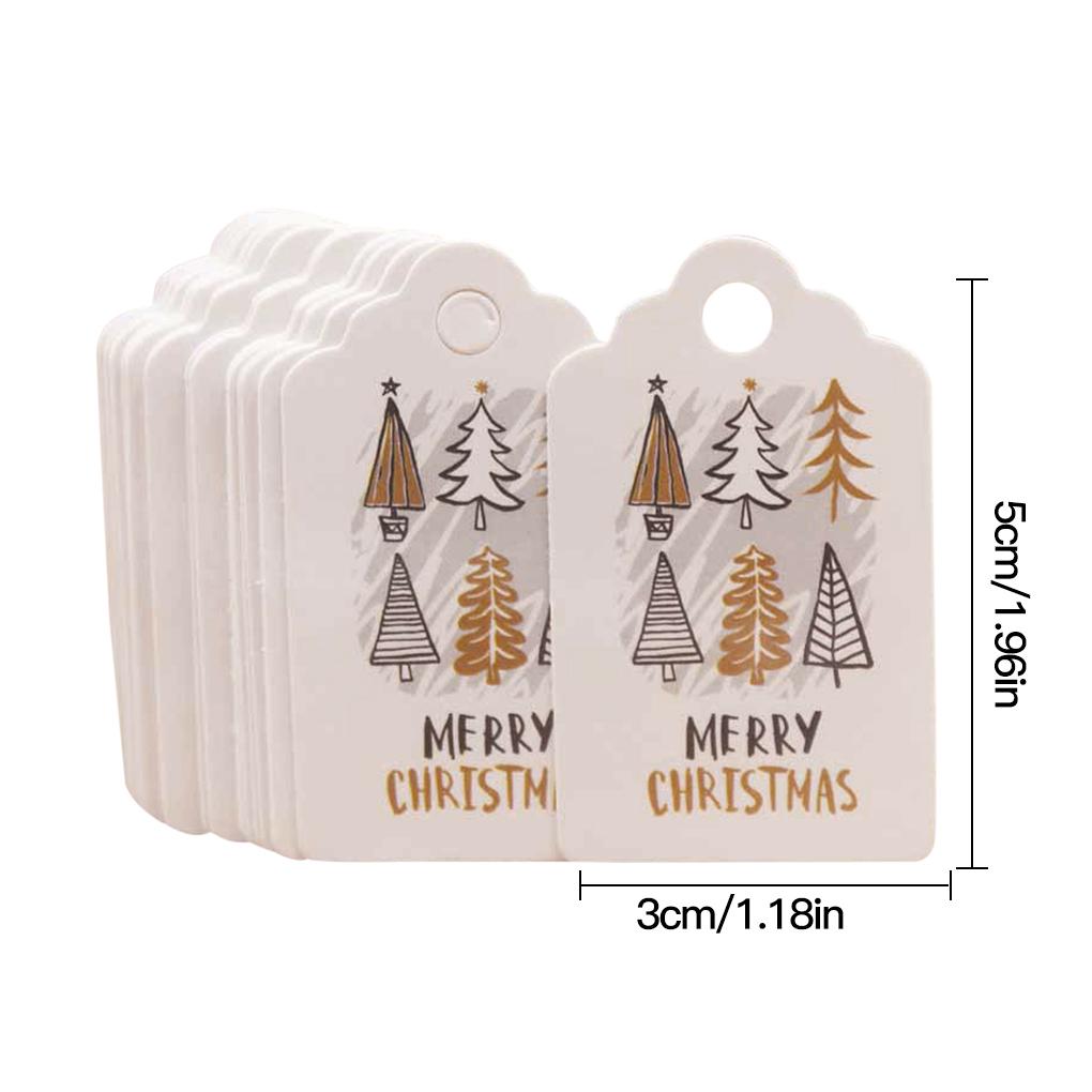 100pcs Merry Christmas Tags Kraft Paper Card Gift Label Tag DIY Hang Tags