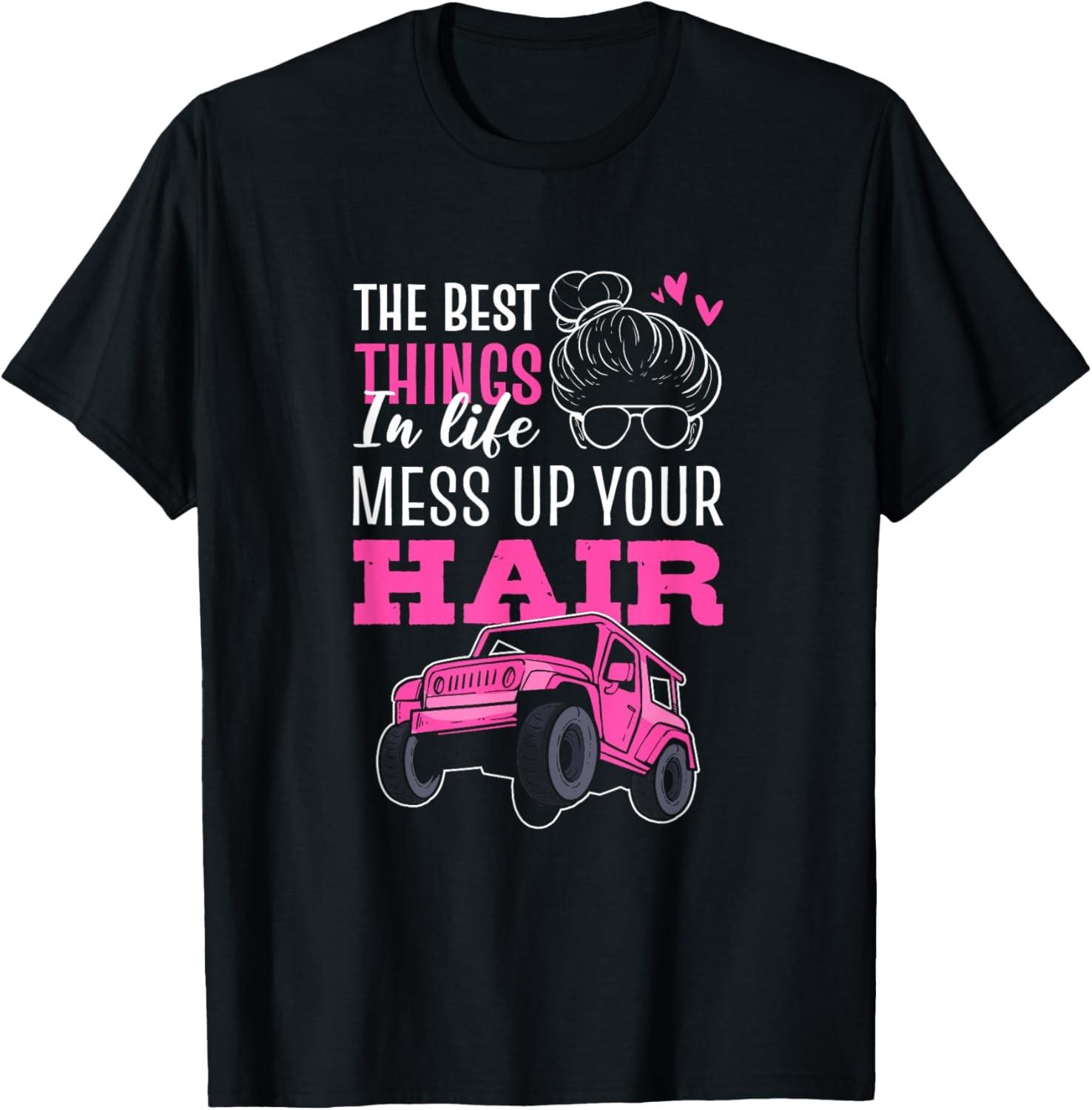 The Best Things In Life Mess Up Your Hair SXS UTV T-Shirt S разноцветный