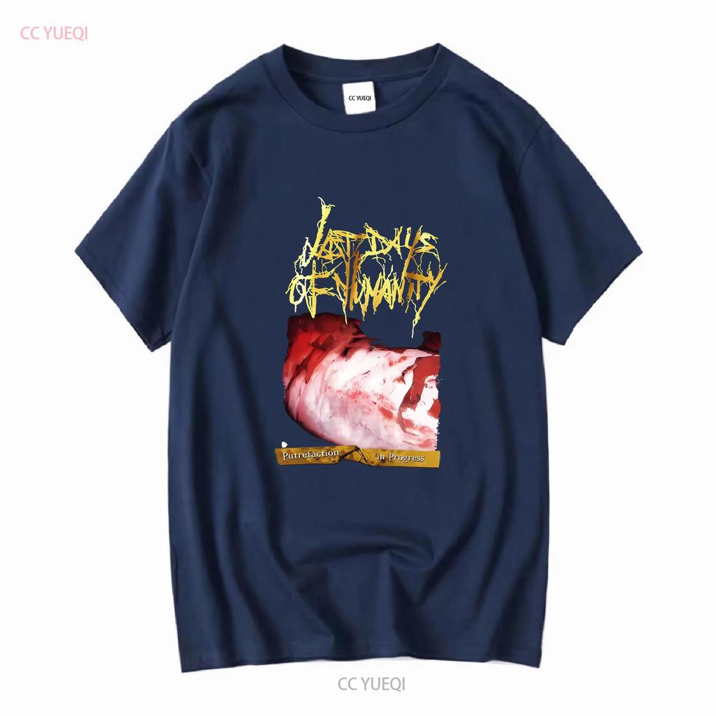Beperkt NWT Last Days of Humanity Putrefaction in Progress Band T-shirt S 4XL lange of korte mouwen vintage Gewassen Ademend