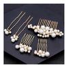 Pearl Hair Pins and Combs Set - Bridal Wedding Hair Accessories for Formal Events, Photography, and Everyday Wear (Gold, 5 Pieces)