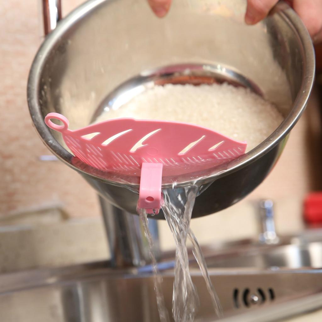 Kitchen Manual Draining Leaf Rice Washing Device Clip Type Kitchen Utensil
