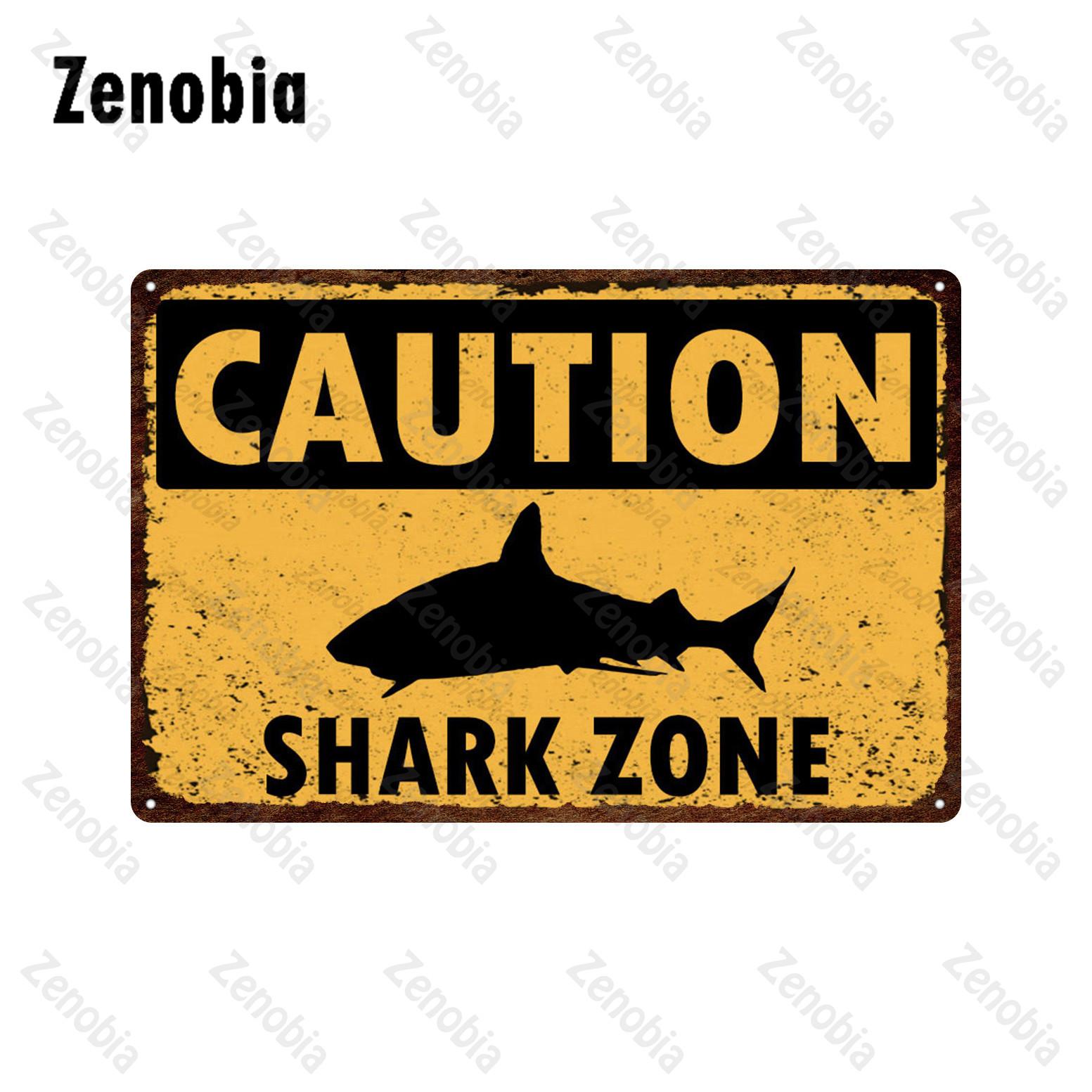 

Металлический знак «Акула», предупреждение «Осторожно, зона акулы», металлический плакат, винтажный декоративный жестяной знак, табличка, аквариум, домашний декор стены 20x30cm
