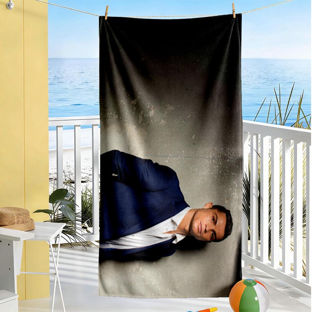 Cristiano Ronaldo's Blue Suit Beach Towel Super Soft Microfiber Quickdry Fabric Comfortable Lightweight