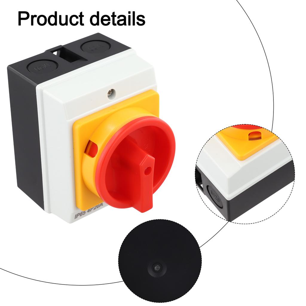 20A 440V IP65 Waterproof Main Switch Circuit Breaker Compact Rotary Switch for Reliable Indoor and Outdoor Electrical Control