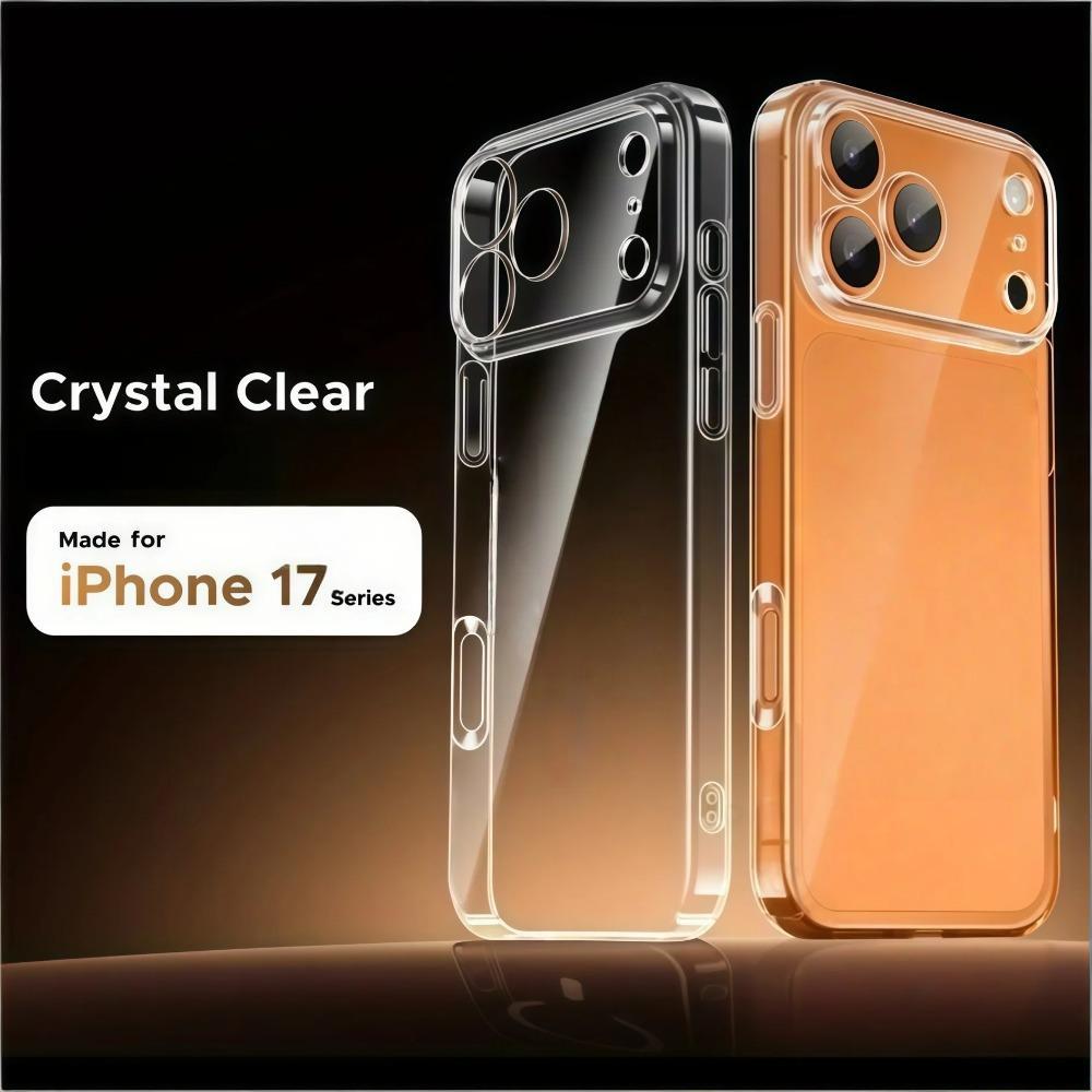 Luxury Transparent Phone Case For iPhone 17 16 Pro Max Soft TPU Cases For iPhone 17 16 15 14  Pro Max Air Soft TPU Clear Cover For iPhone 17Pro Max