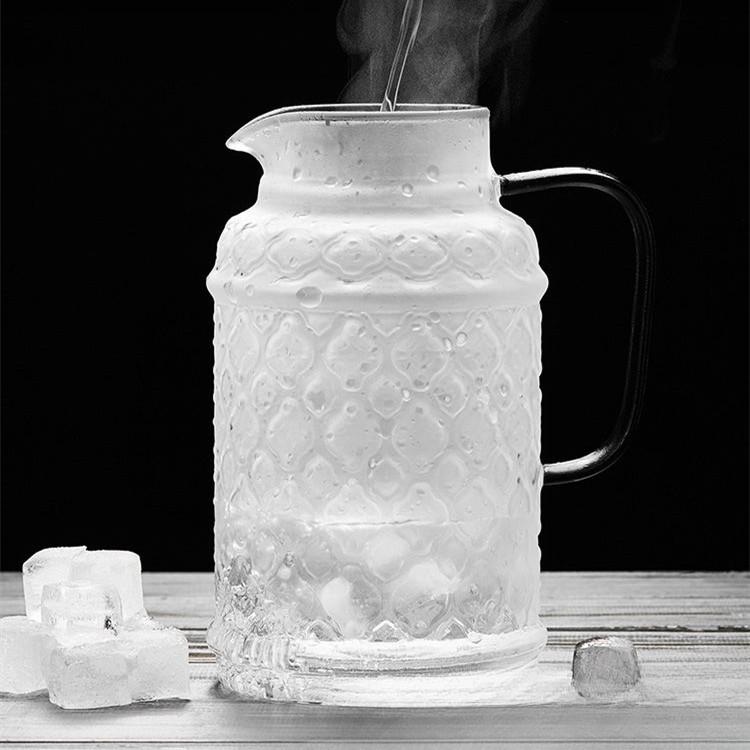 High Value Begonia Flower High Borosilicate Glass Kettle Household Juice Pot Refrigerator Cold Kettle Set