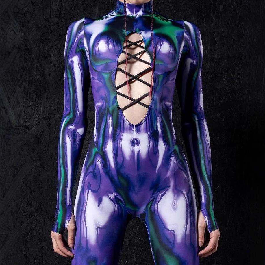 

3D цифровая печать сценические костюмы для взрослых Хэллоуин мероприятия карнавал тематическая вечеринка косплей костюм ролевые игры комбинезон Adult XL