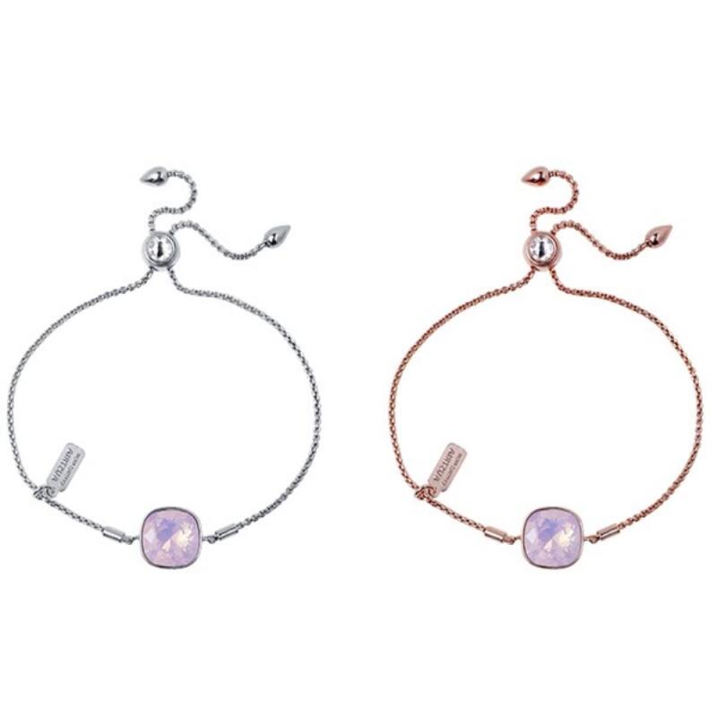

Combmije Bracelet Crystal 12mm Women s Cushion Cut Chain Pink rose gold chain
