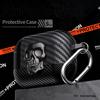 Carbon Fiber Texture Earphone Case For AirPods 4 Gen Pro 3 2 Bluetooth Headset Cover For AirPods Pro 3 2 Wireless Earphone Charging Box with Keychain