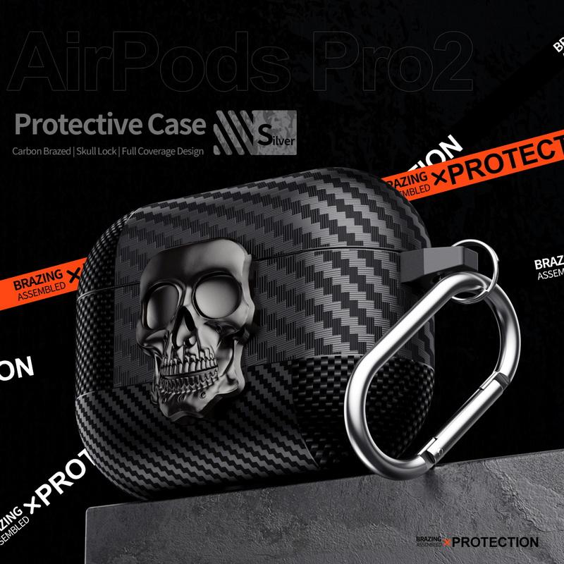 Carbon Fiber Texture Earphone Case For AirPods 4 Gen Pro 3 2 Bluetooth Headset Cover For AirPods Pro 3 2 Wireless Earphone Charging Box with Keychain