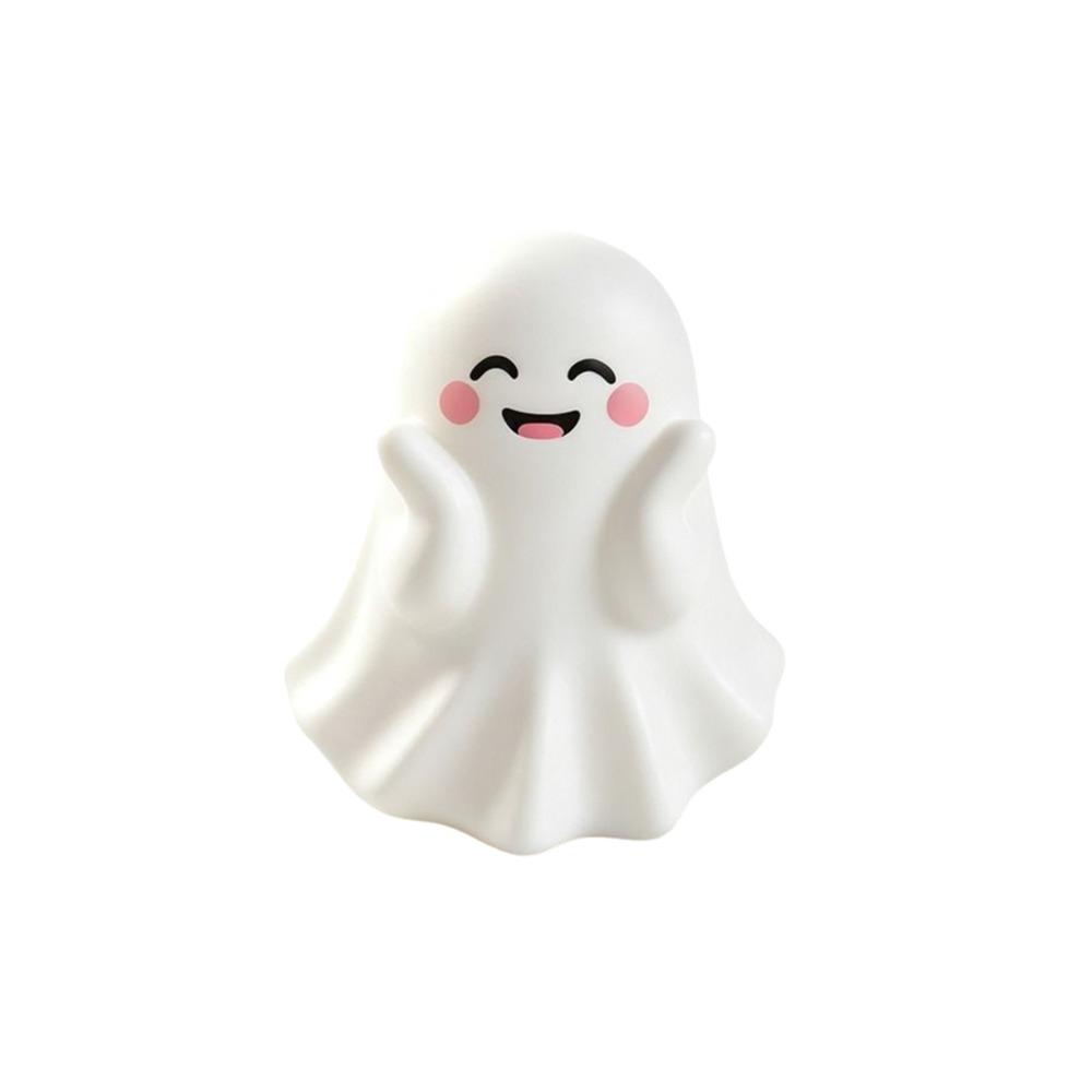 Smiling Faces Ghost Figurines Flocked Texture Ghost Pen Holder Mini Ornament  Desktop Decoration