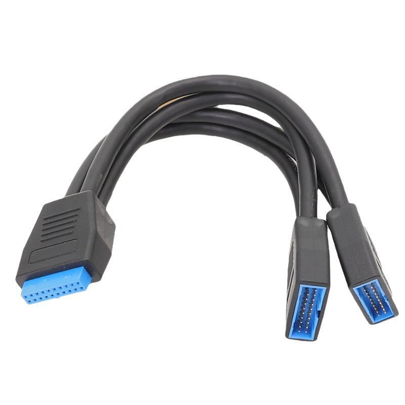 USB3.0 19Pin Y Cable Splitter 2 Ports USB Female to 20Pin Adapter for Motherboard Internal Connection PCIE to 20PIN Convert Wire
